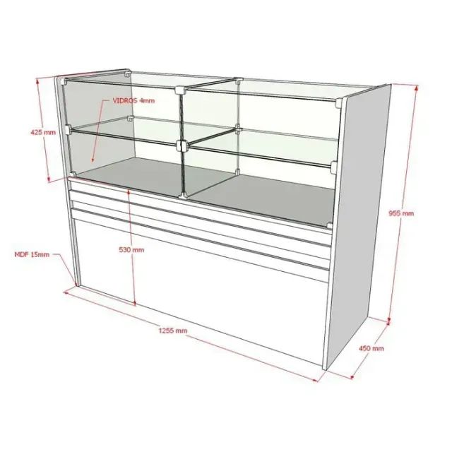 Balcão / Expositor com vidro - Foto 2