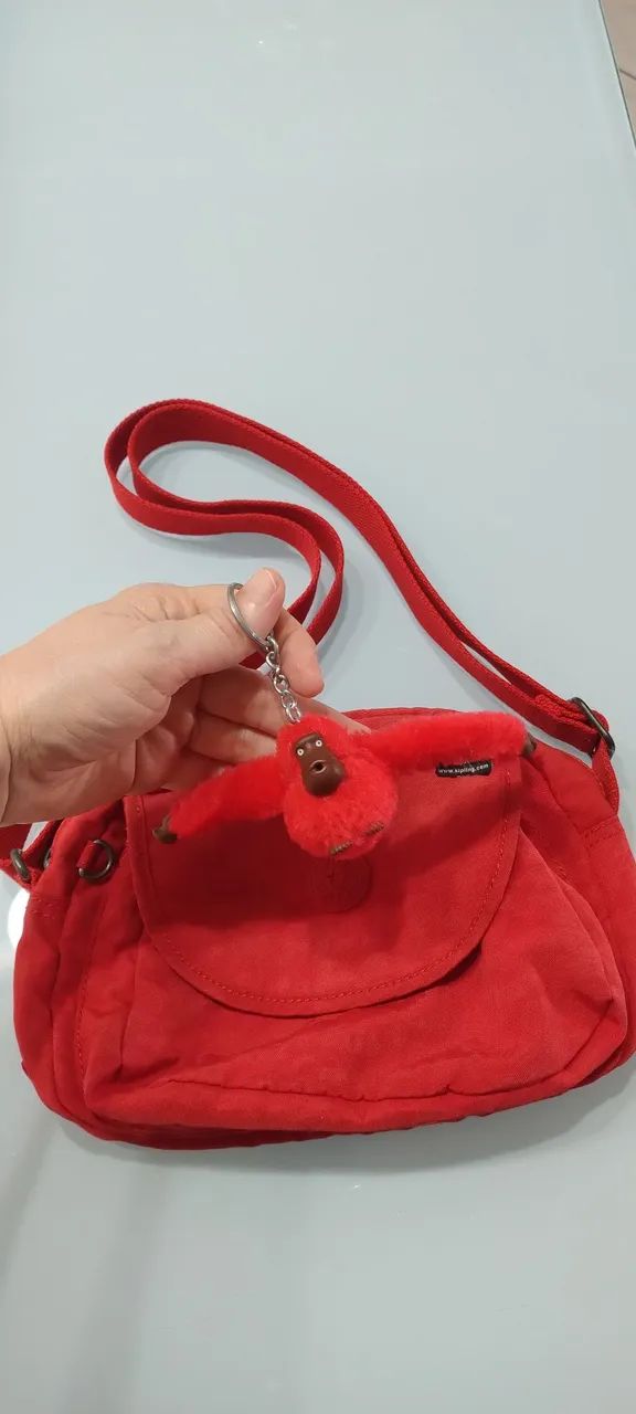 Bolsa de lado vermelha Kipling original  - Foto 5