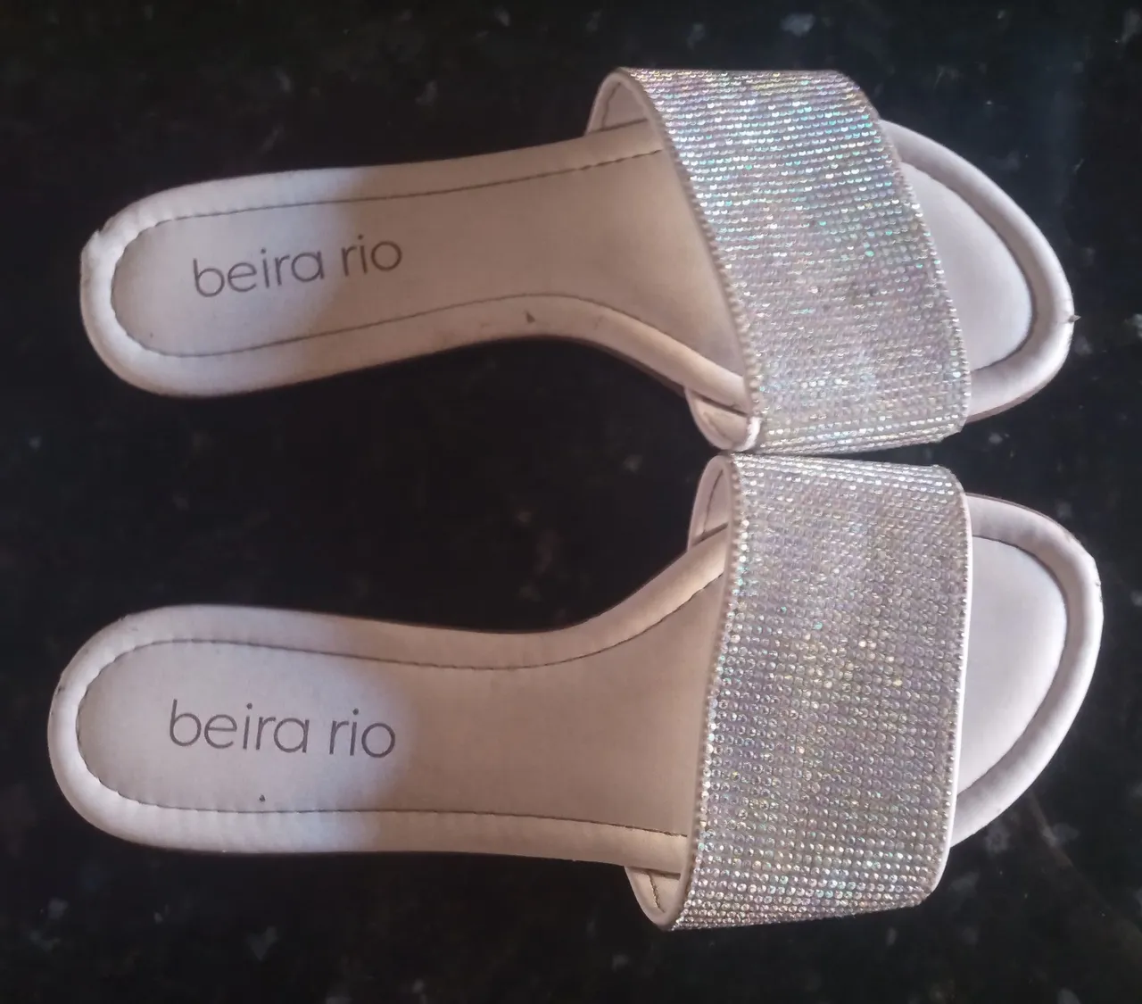 Sandália Rasteirinha Beira Rio Strass Feminino 
