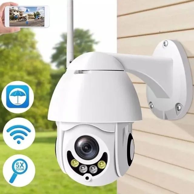 Câmera Externa Giratória Wifi 360º Prova Dagua Sol e Chuva