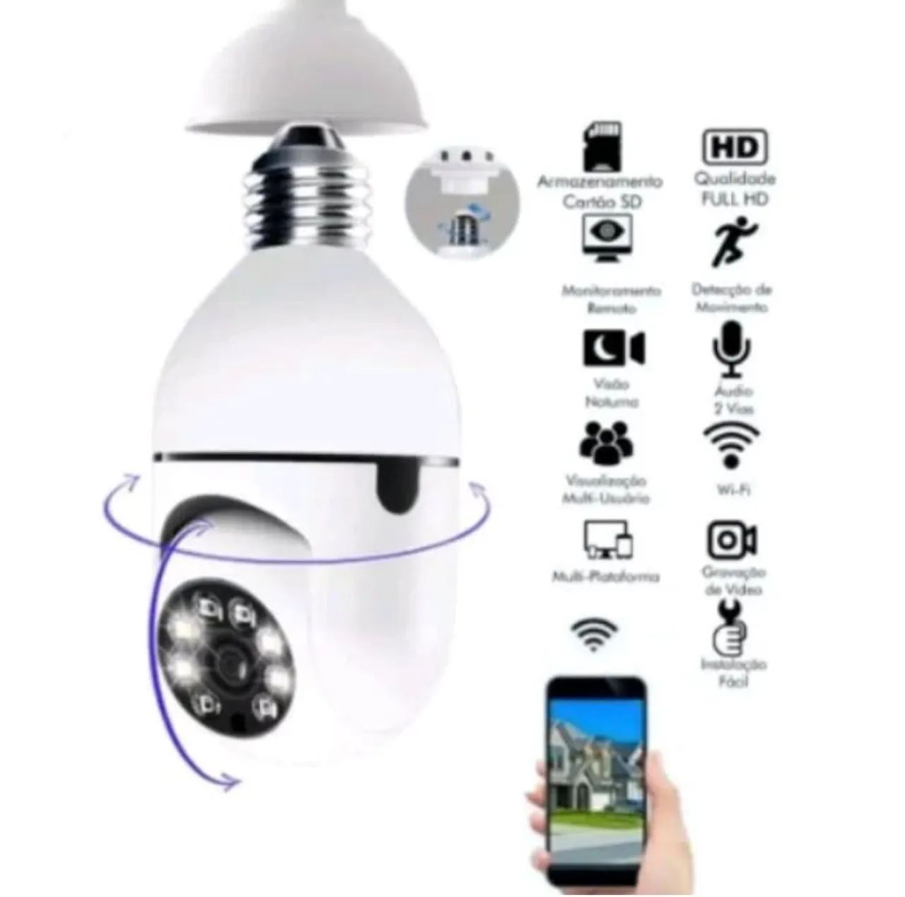 Câmera de Segurança Wi-Fi 360° - ( NOVO ) - Foto 3