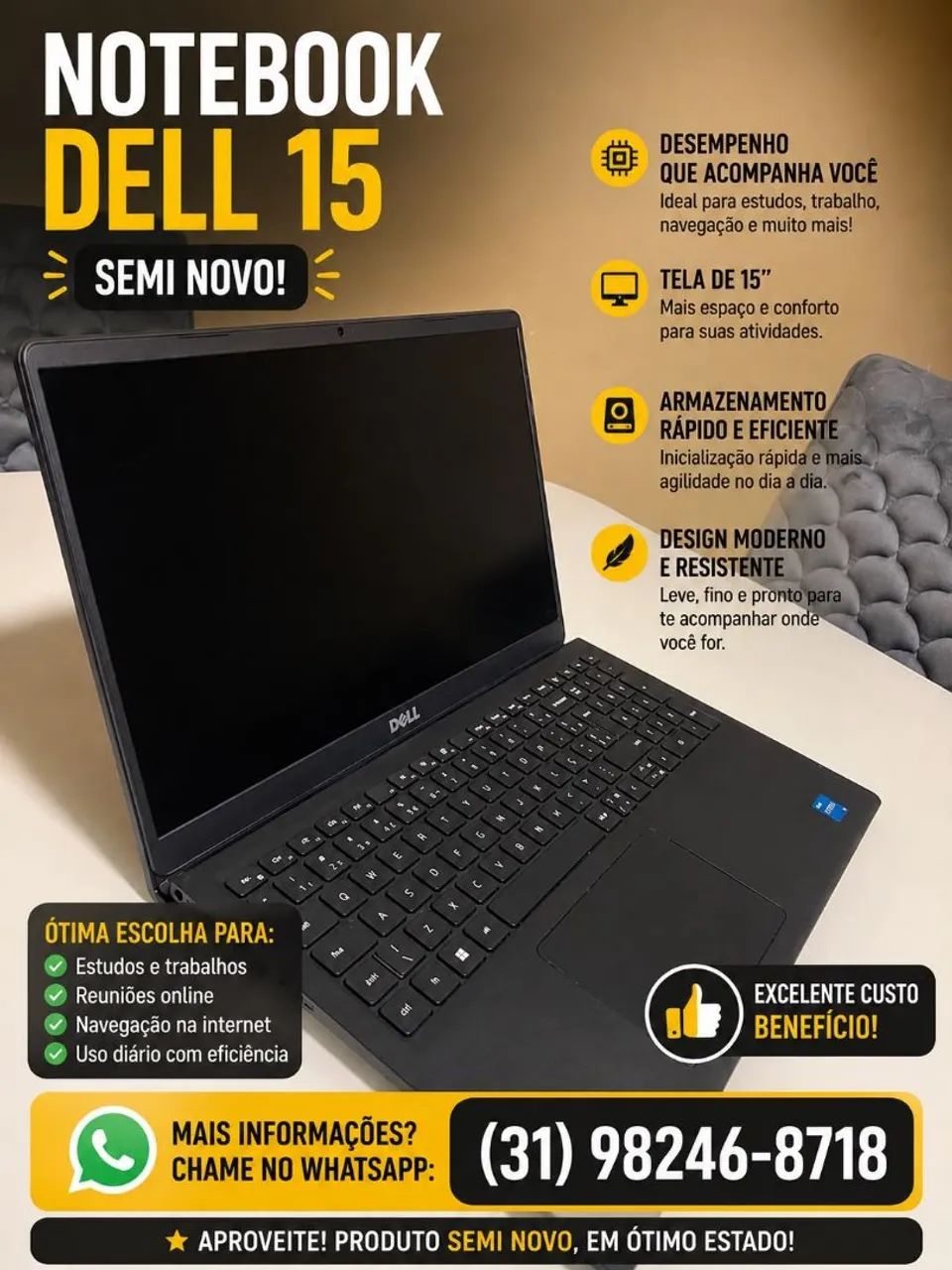 Notebook Dell 15 com