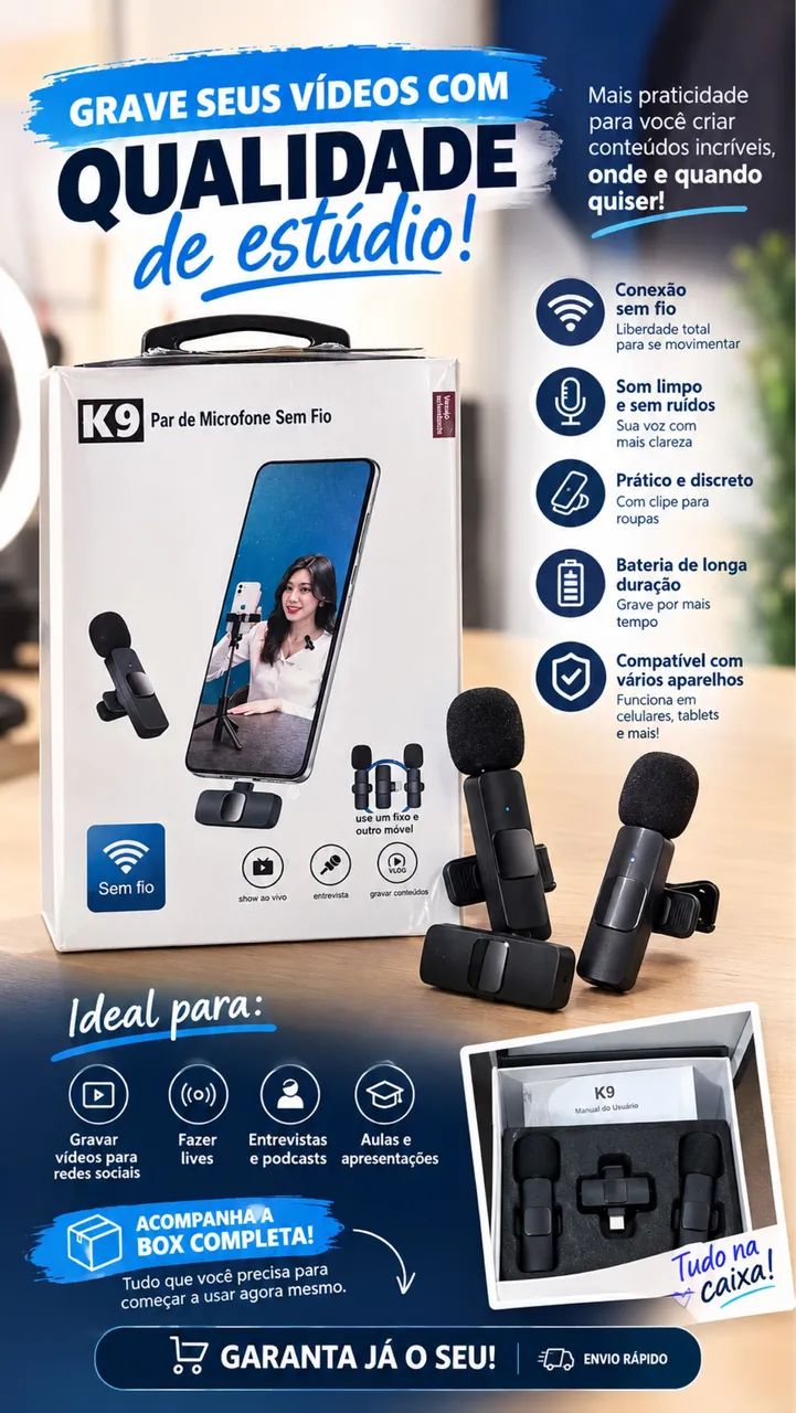 Microfone de Lapela Estúdio 