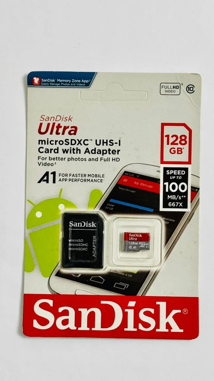 CARTÃO DE MEMÓRIA MICRO SDCARD SANDISK 128GB - LACRADO