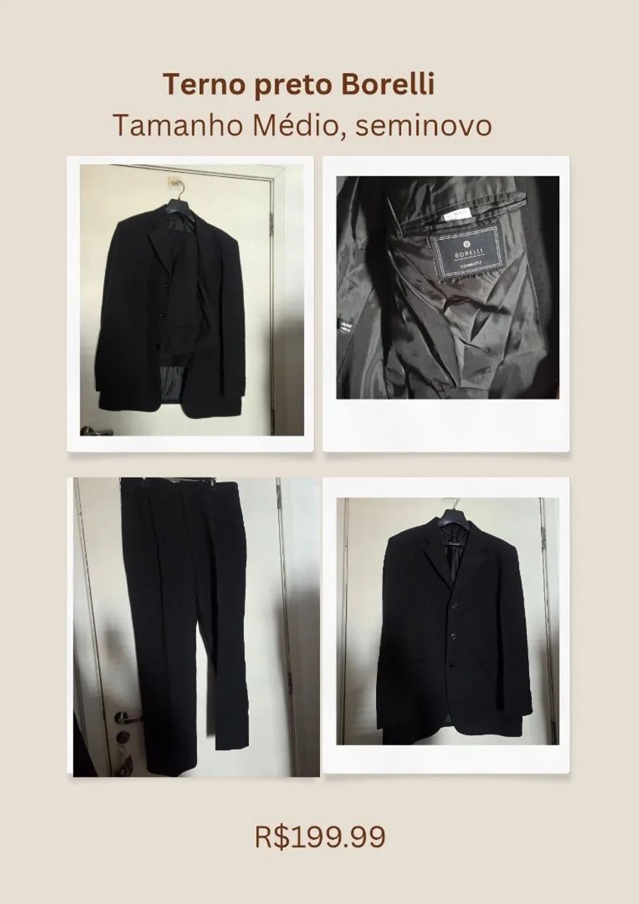 TERNO PRETO, MASCULINO, BORELLI - Foto 5