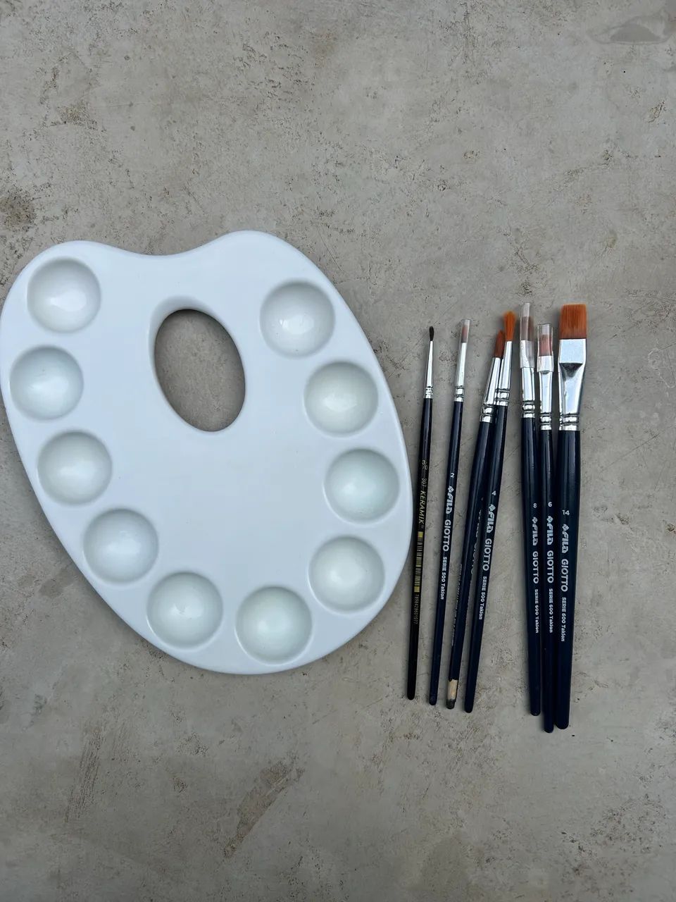 kit pincéis giotto + 1 keramik + godê trident