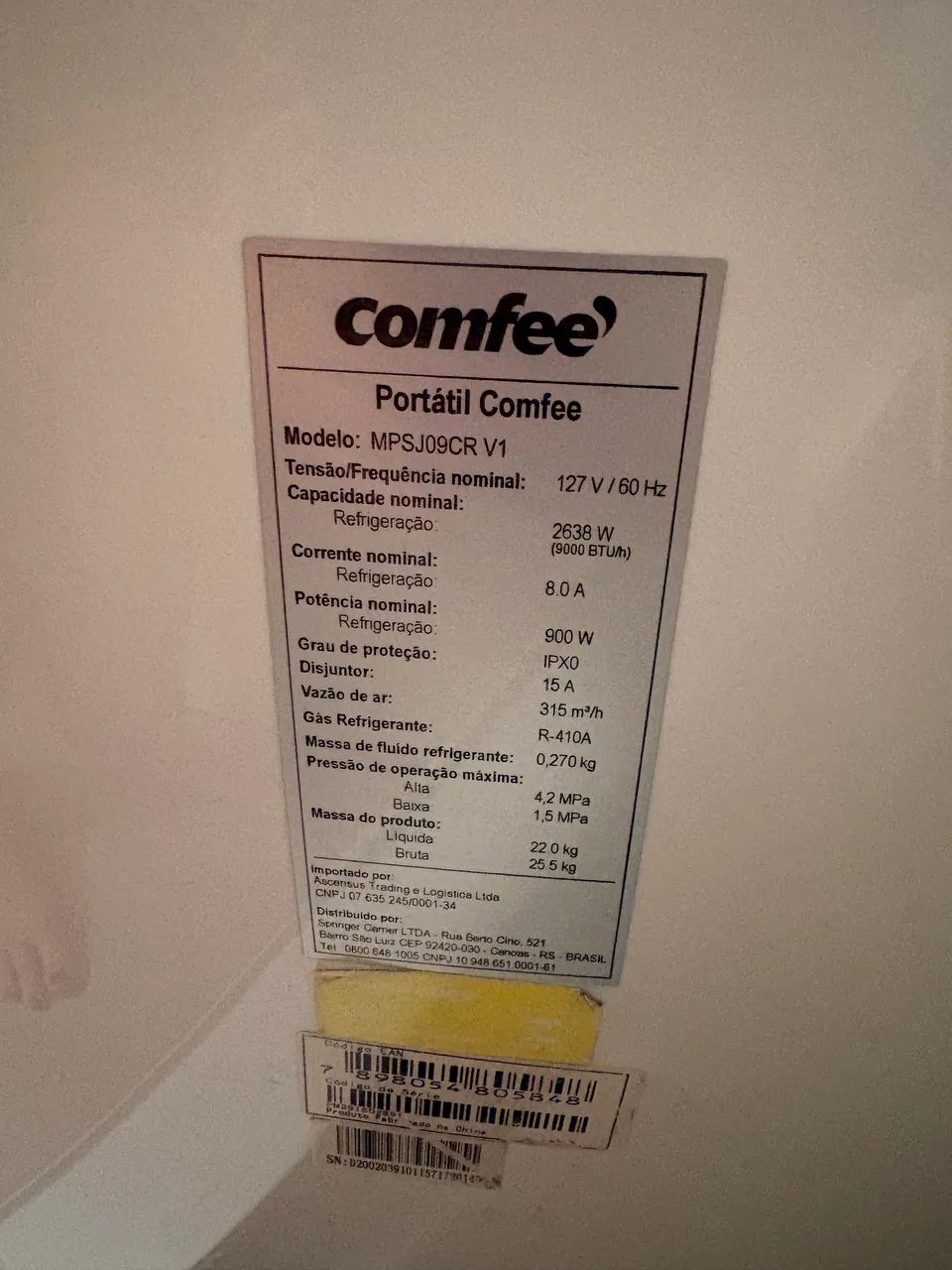 Ar condicionado portátil comfee 9.000 btus - Foto 4