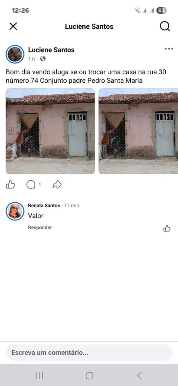 Vendo uma casa ou troco