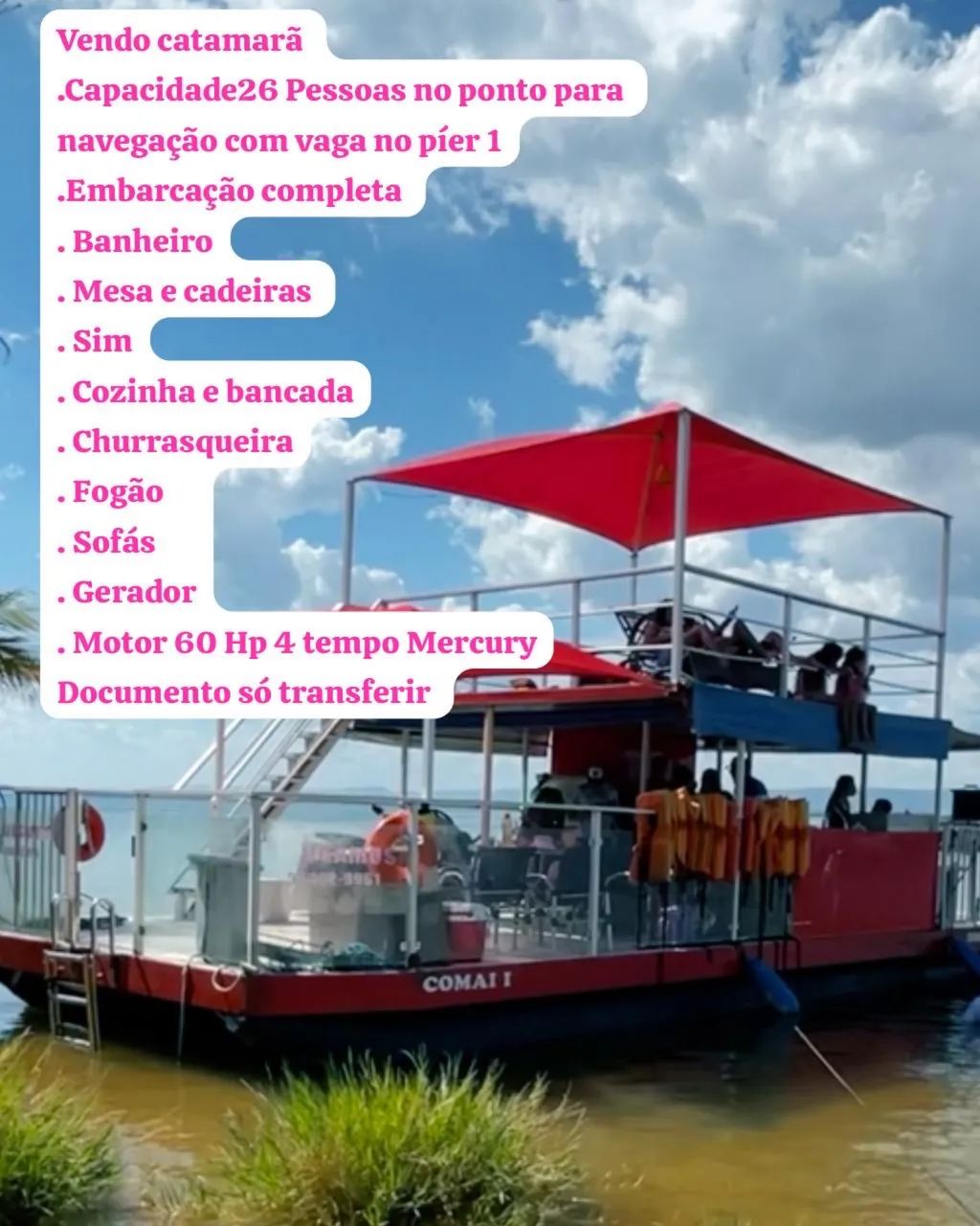 Vendo Barco para 26 pessoas, tipo catamarã  - Foto 2