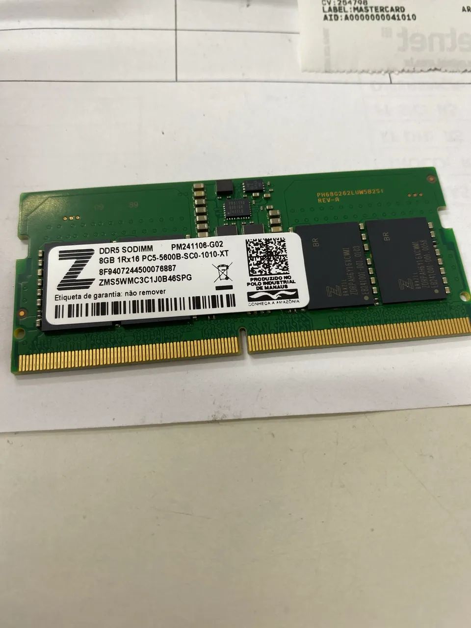 MEMÓRIA RAM NOTEBOOK 8gb NOTEBOOK
