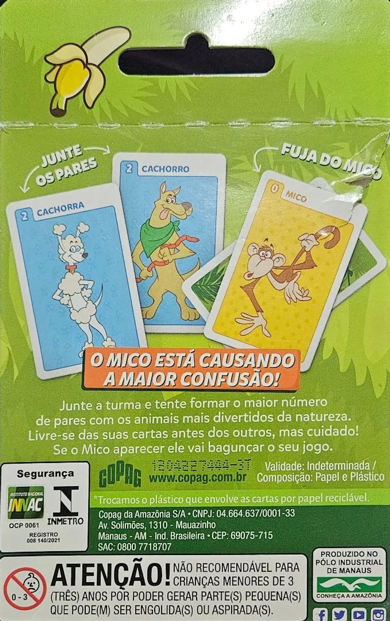 Mico 50 Anos - Copag baralho infantil - Brinquedos e Jogos