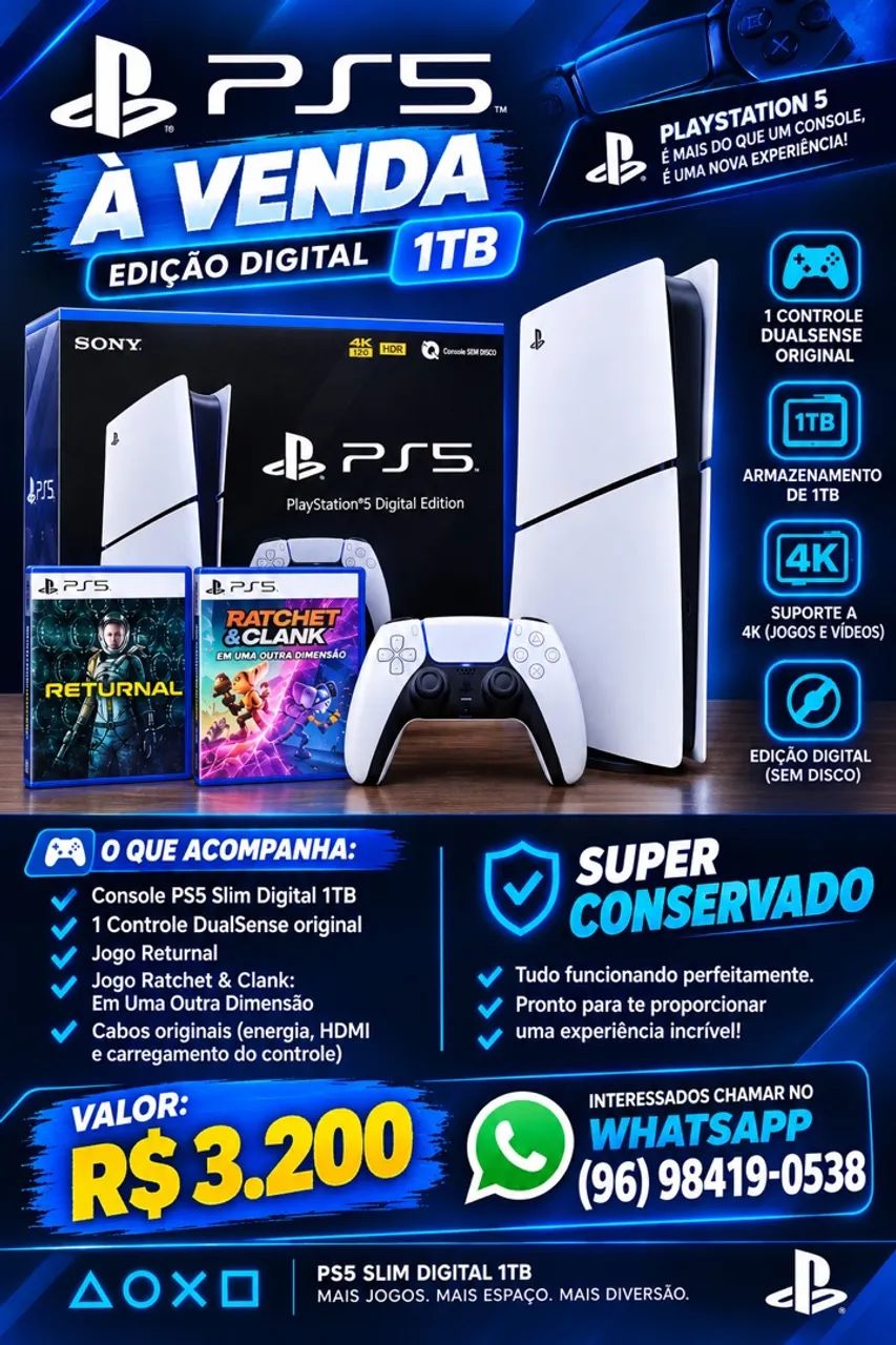 PS5 mídia digital 