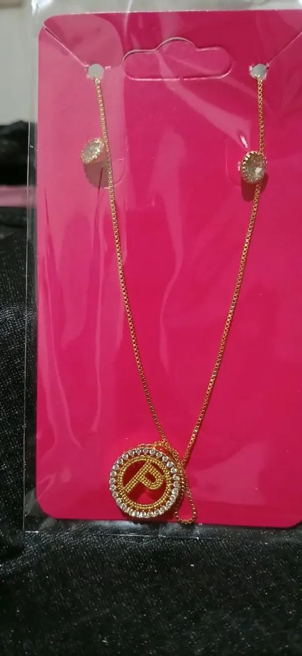 Jóias folheadas ouro 18 k conjuntos de brincos e colar  - Foto 5