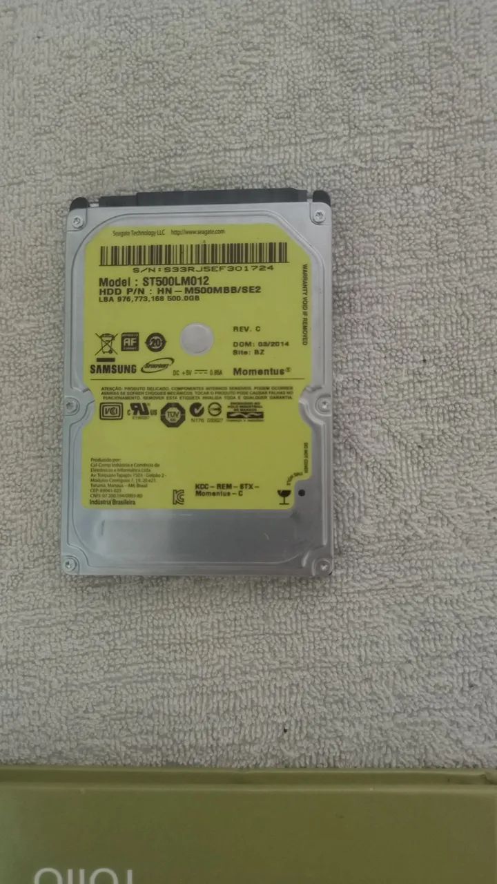 HD500gb de notebook 