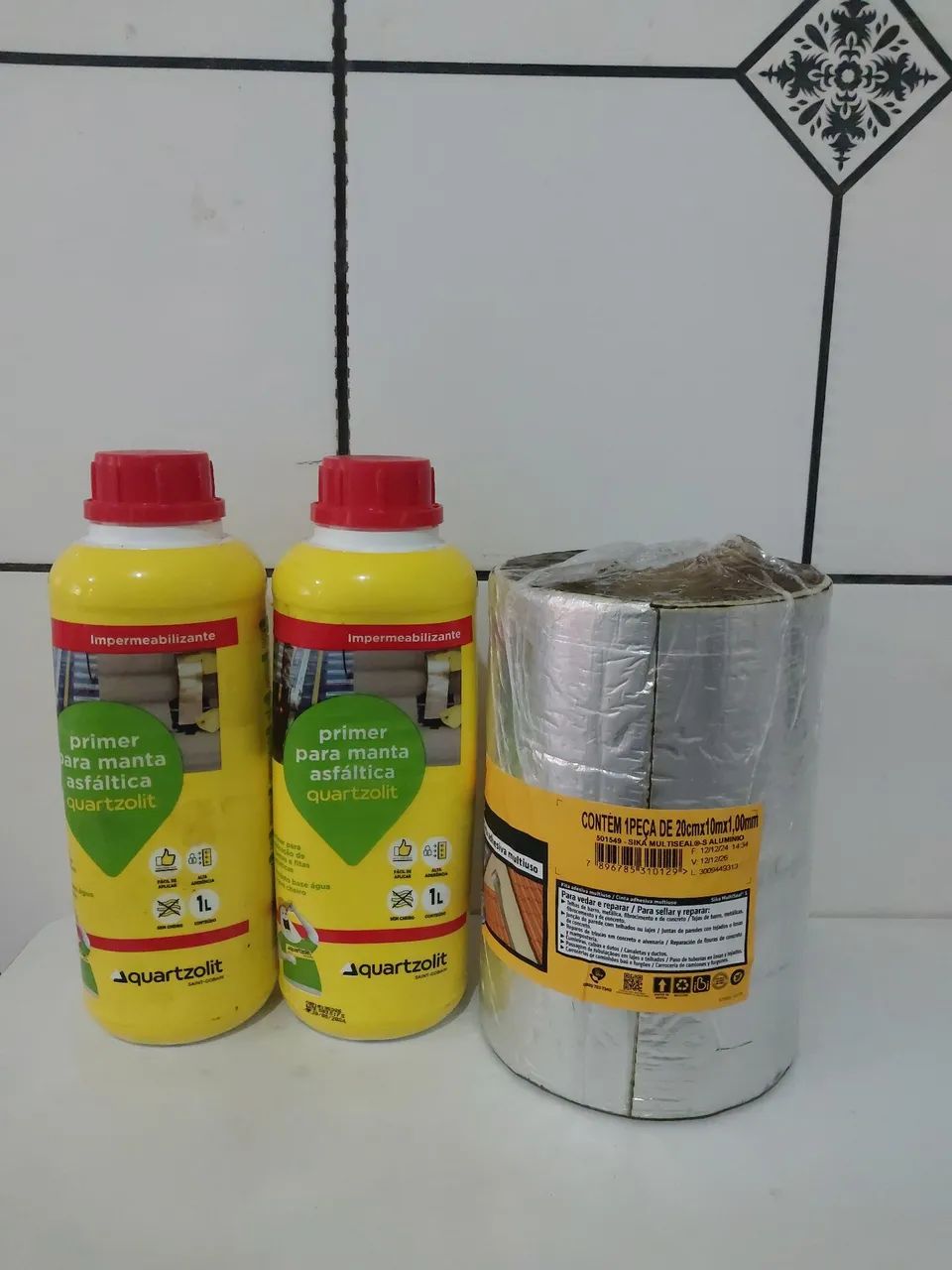 Fita adesiva Manta 10 metros mais 2 Primer. Kit impermeabilização.  - Foto 4
