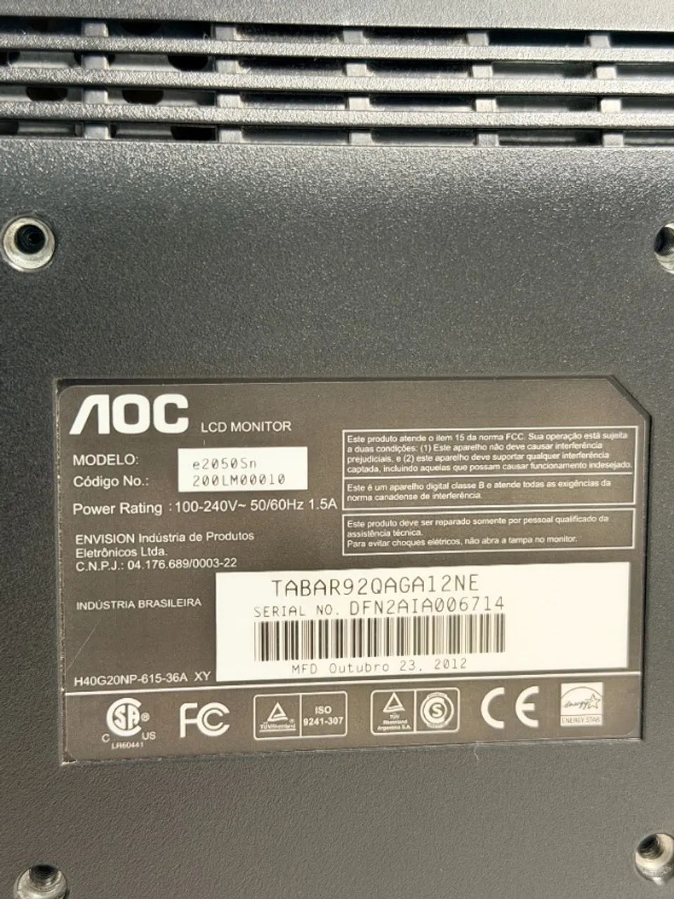 MONITOR AOC LED e2050Sn - Foto 2