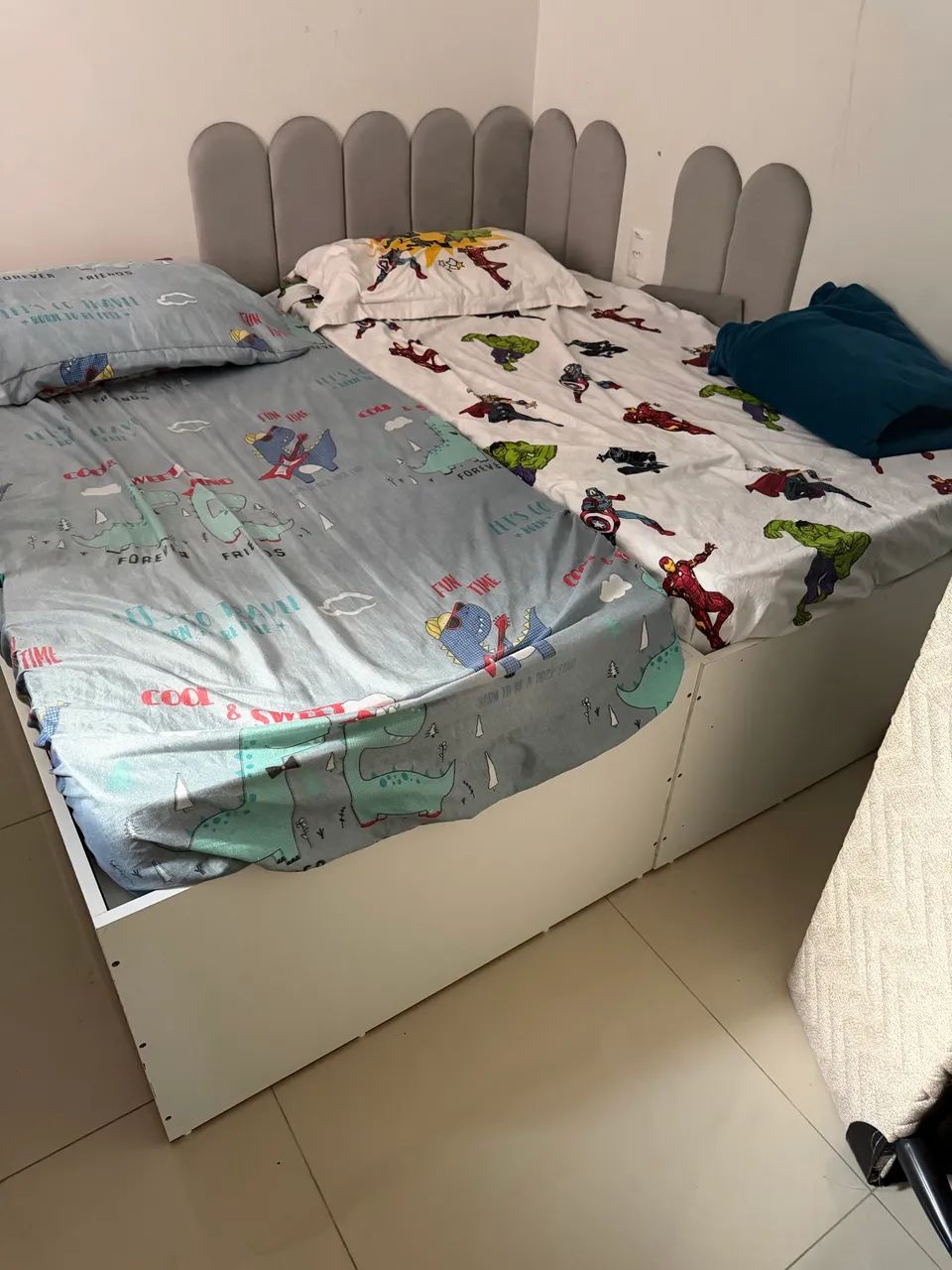 Cama - 2 colchão Infantil e 2  Baú de MDF + Colchão Ortobom? - Foto 4