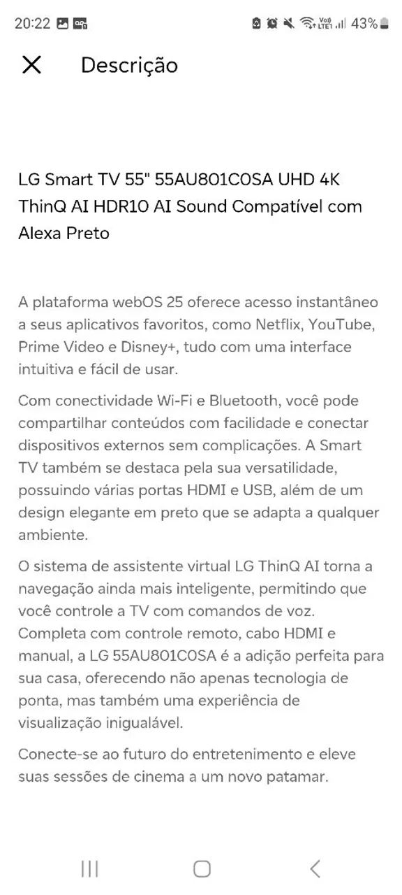 Smart tv LG 55 nova - Foto 3