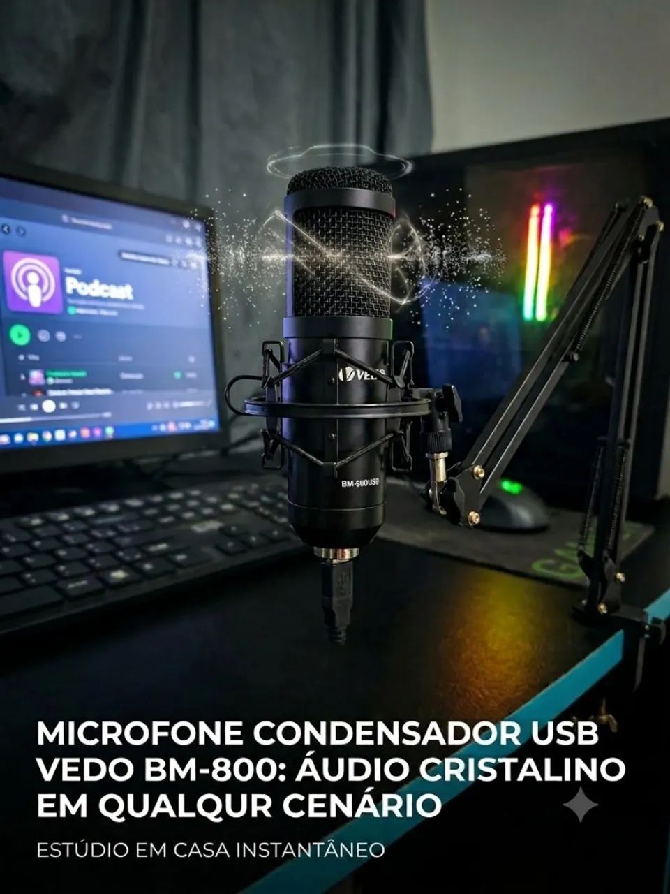MICROFONE BM 800 - KIT COMPLETO - Foto 2