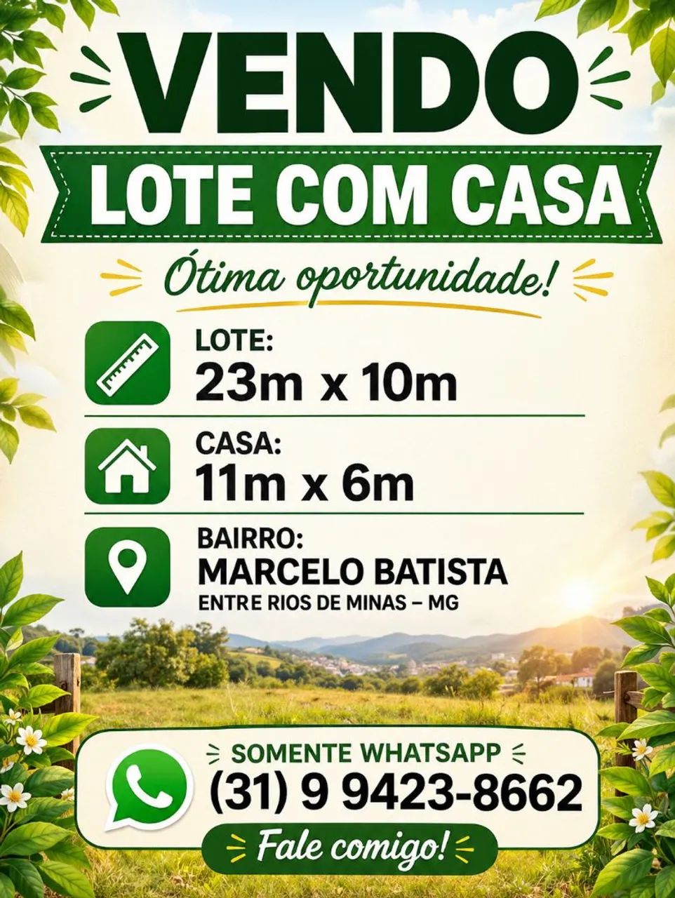 Vendo lote com casa 