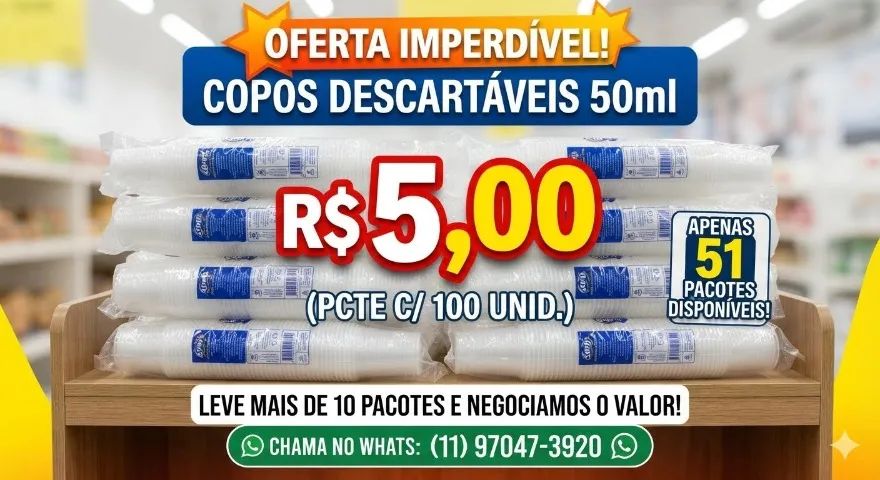 COPO DESCARTAVEL 50 ML
