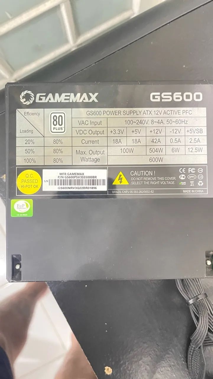 Fonte GameMax 600w 80 Plus bronze  - Foto 4