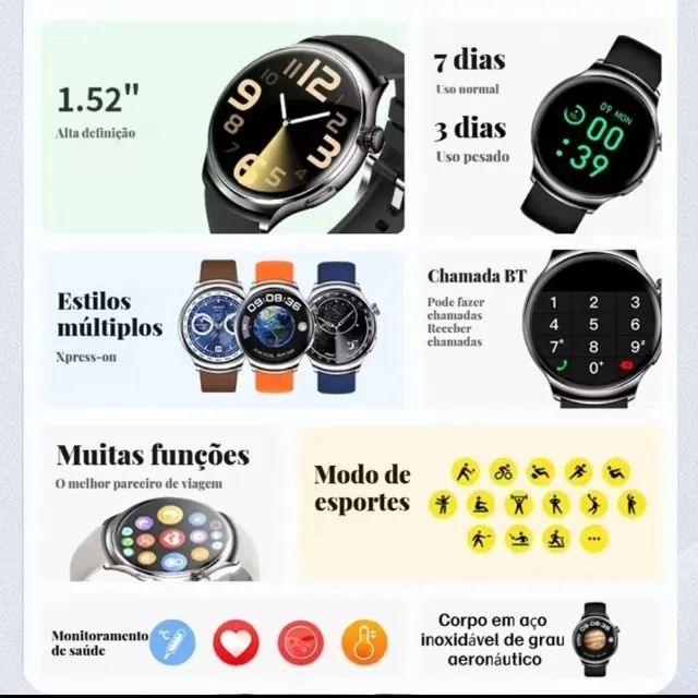 Smartwatch Watch 5 com 2 pulseiras - Foto 2