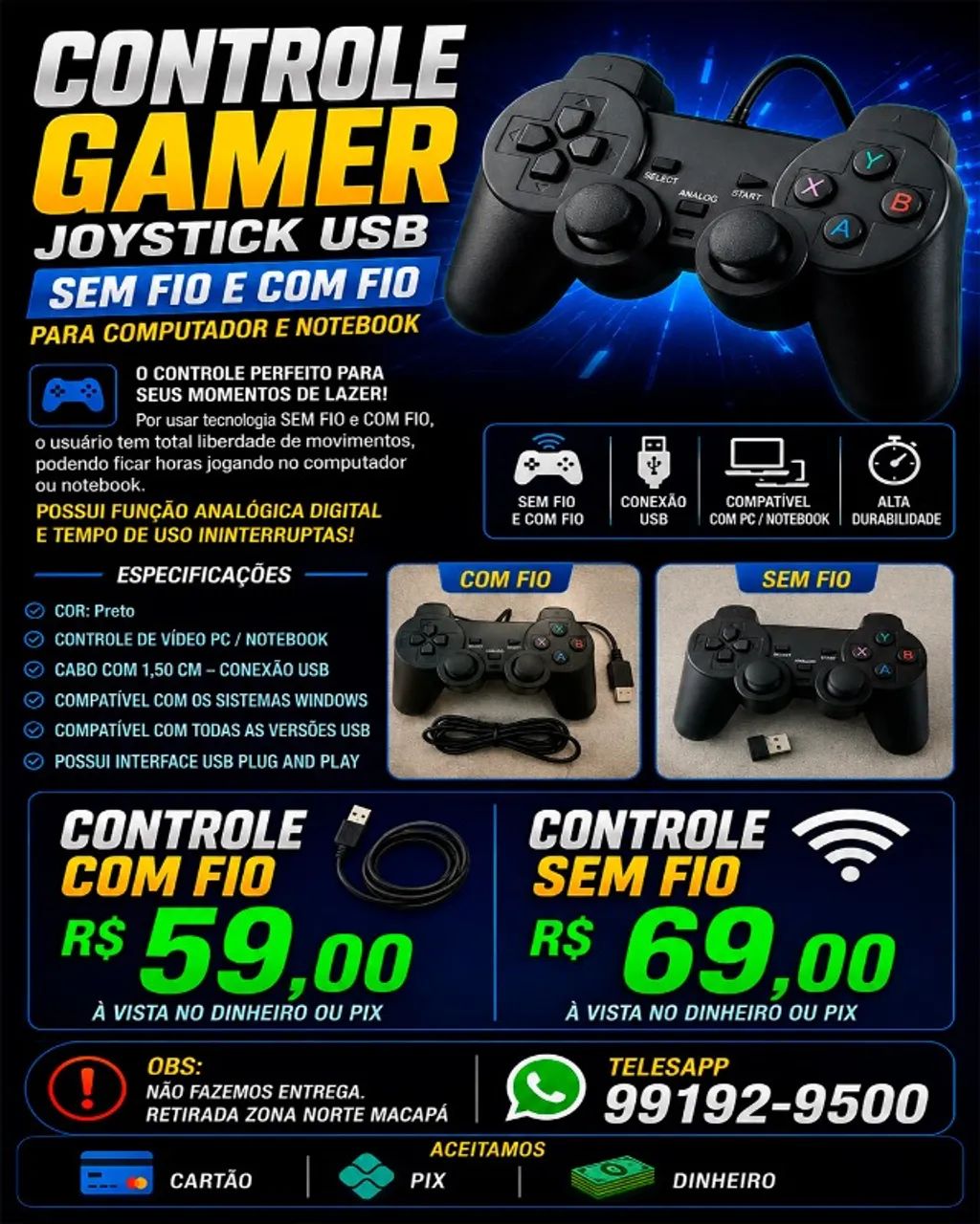 Controle Gamer Usb