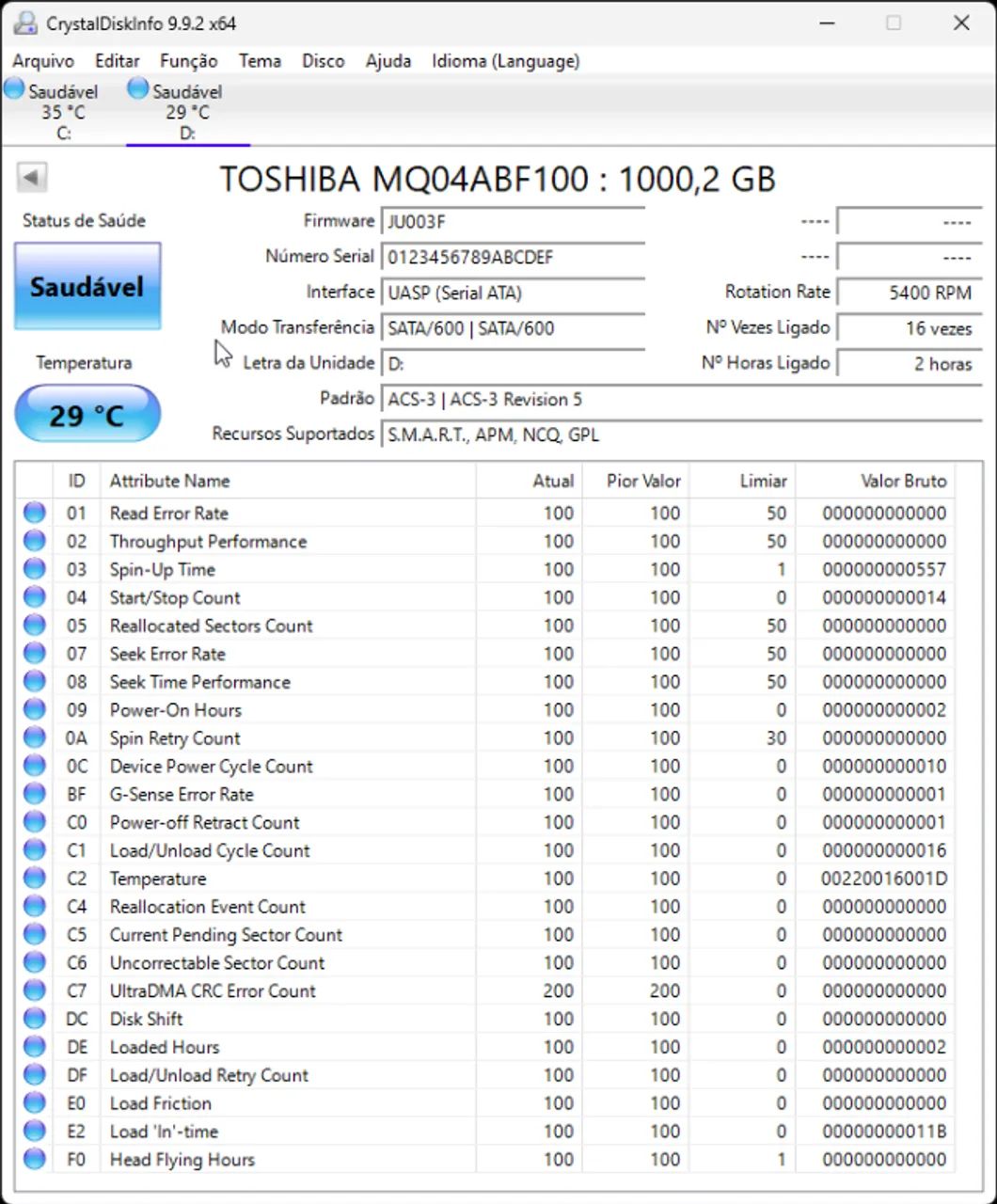 Vendo HD Notebook Toshiba 1 TB Notebook Usado - Foto 3