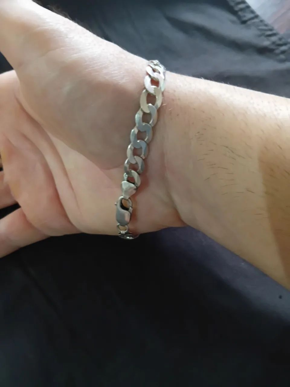 Pulseira de Prata 925k grande Maciça  - Foto 2