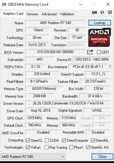 AMD Radeon R7 240 2GB DDR3 - Funcionando Perfeitamente