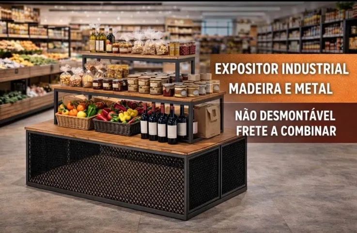 Ilha de Exposição loja  em Madeira e Metalon - Foto 2