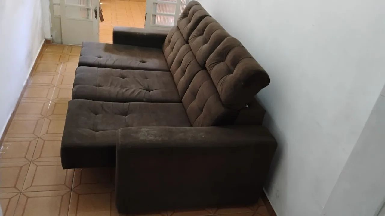 Sofá Retrátil 3 lugares 2,40 mts Cabeceira Reclinável  - Foto 5