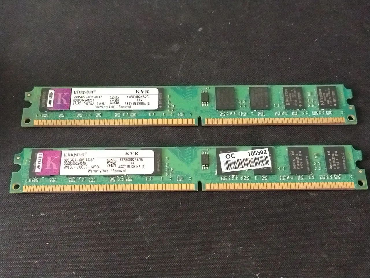 02 Memória DDR2 Kingston  2+2= 4G  800Mhz - Foto 2