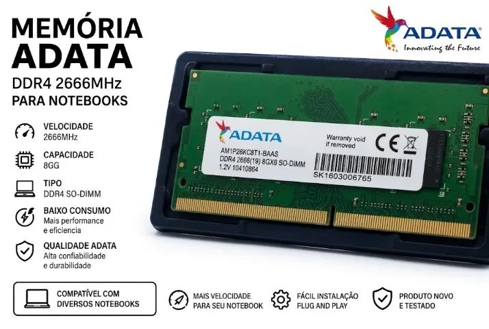 MEMÓRIA RAM 8GB DDR4 SO-DIMM (ADATA)