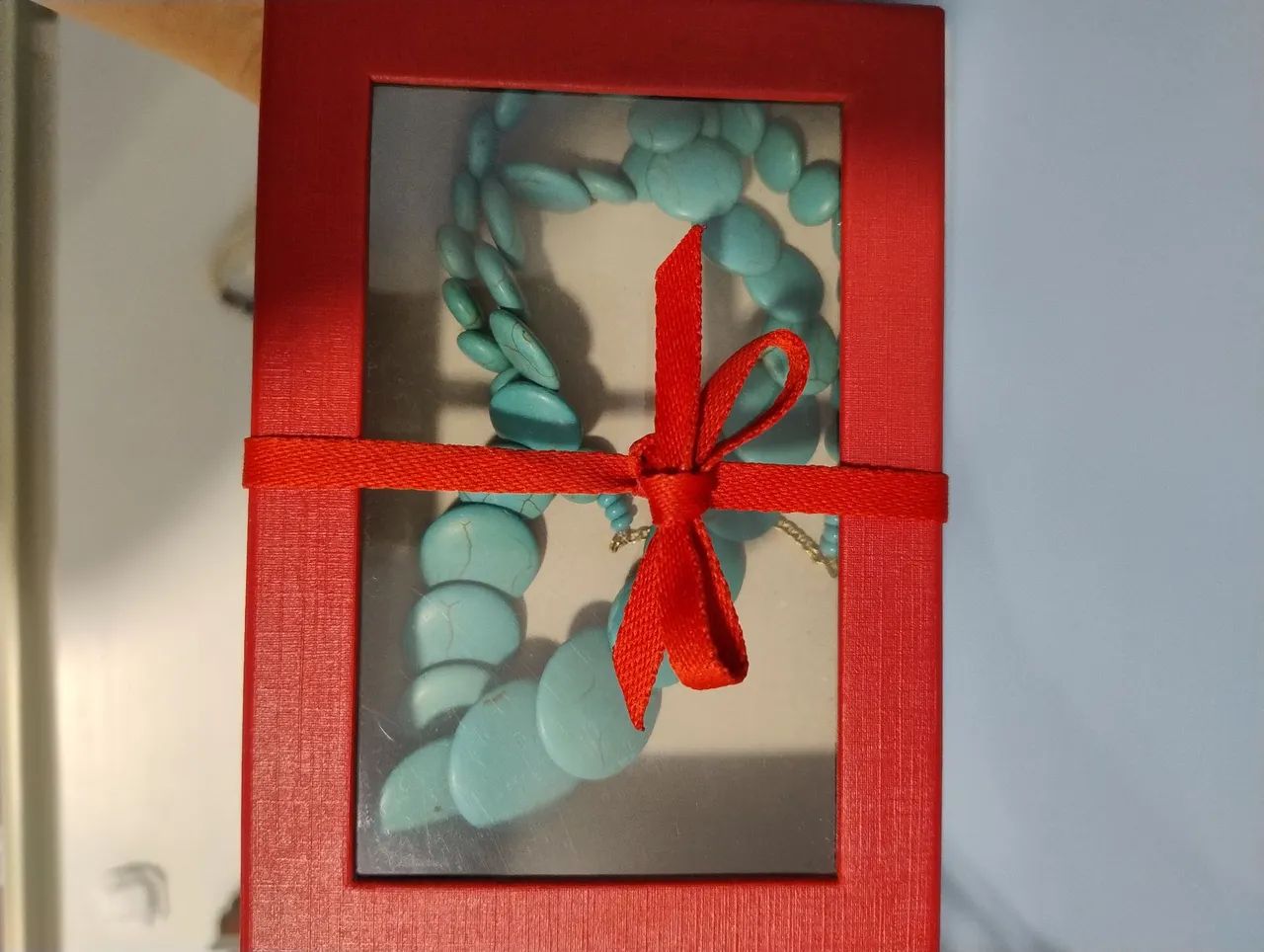 Colar turquesa azul antigo. - Foto 4