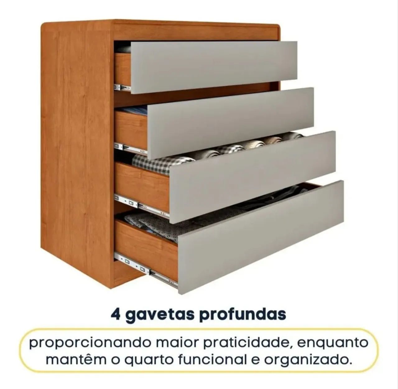 Cômoda 4 gaveta 100%MDF Nova a pronta entrega  - Foto 3