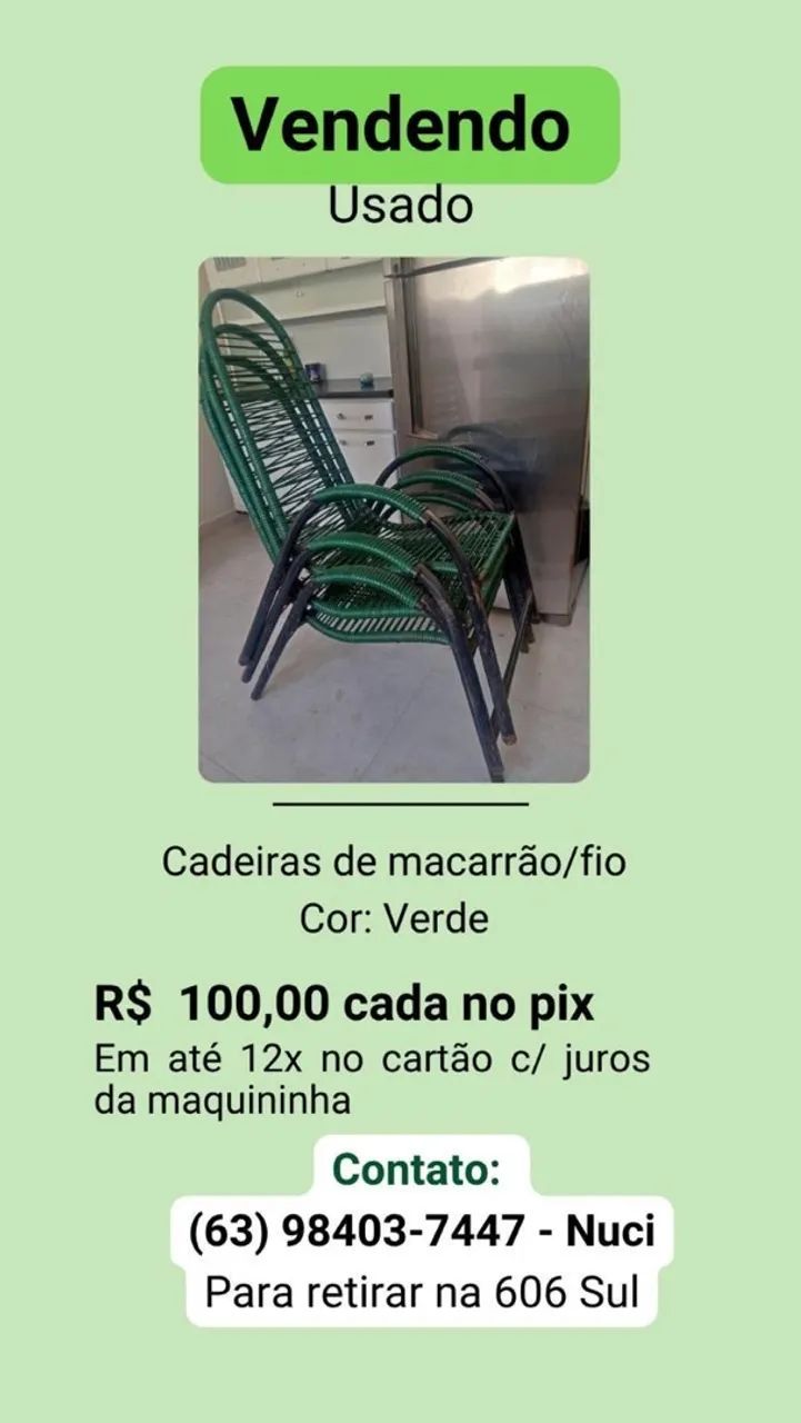 Vendo usado - Cadeiras de Macarrão 