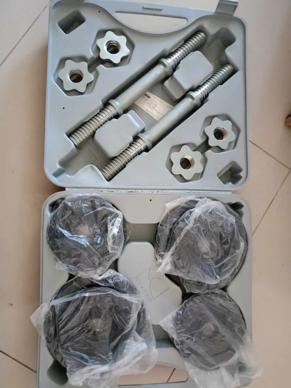 Kit de barras e anilhas para rosca - Foto 2