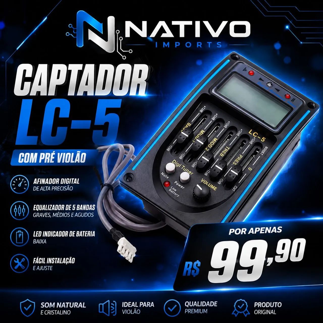 Captador para violão lc-5