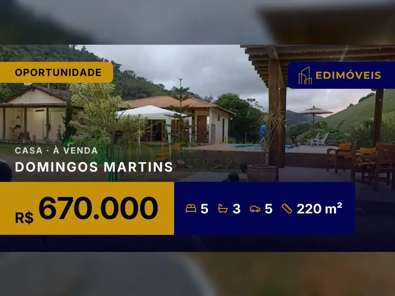 Casa Espetacular com 5 Quartos e Lazer Completo em Domingos Martins