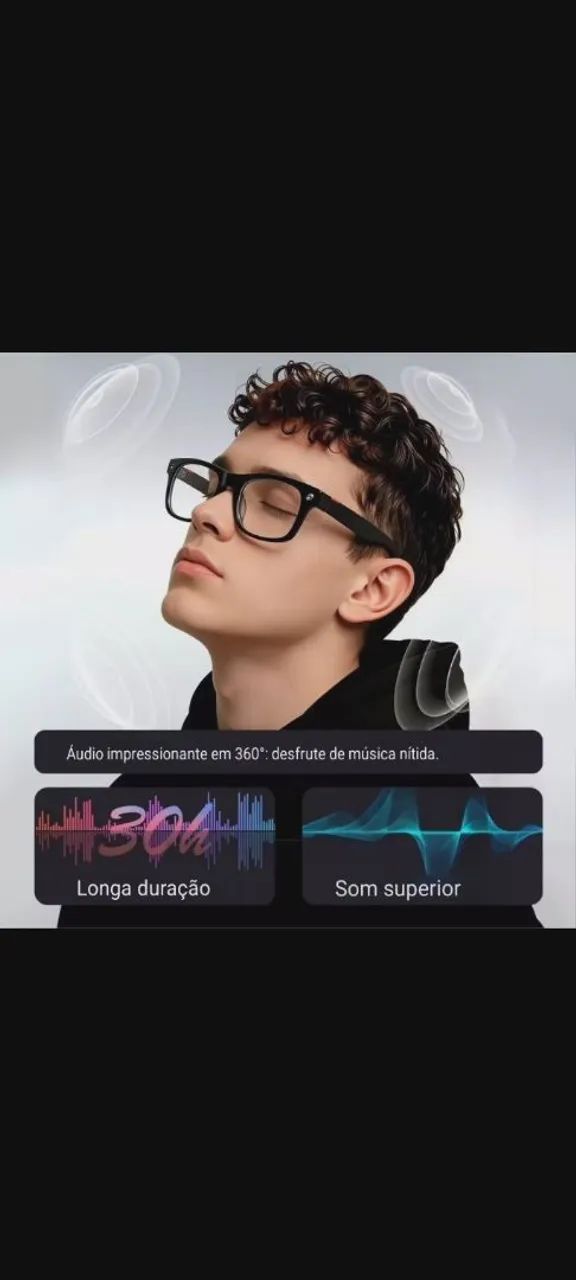 Óculos Com Câmera - iA - Tradutor - 2 Lentes Extras - Foto 3