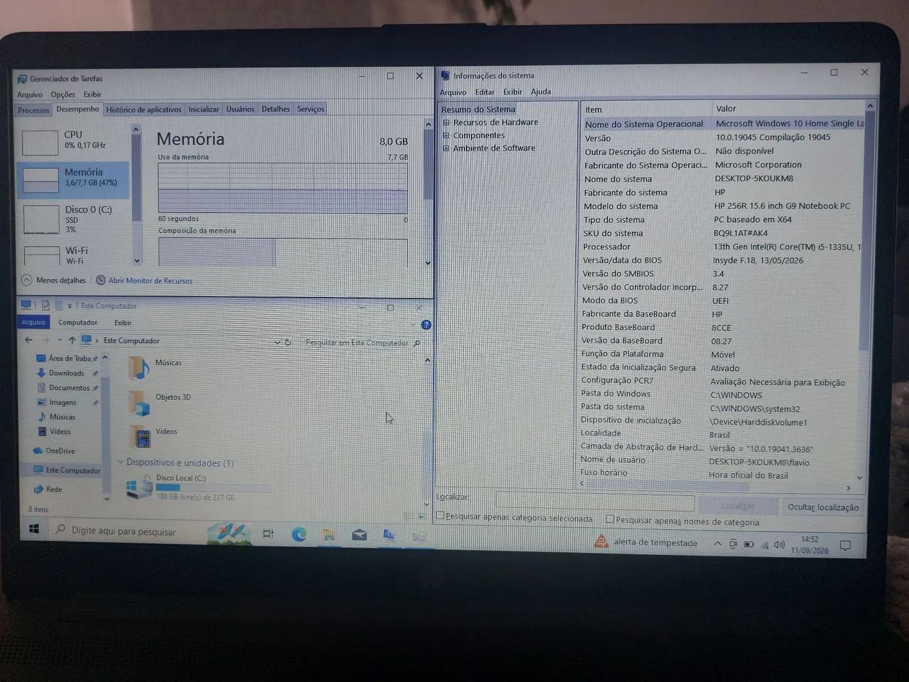 Notebook HP 256R G9 i5 13 Geração 