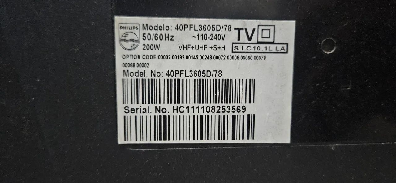 TV Philips 40 polegadas funcionando só a película que Tá descascando
