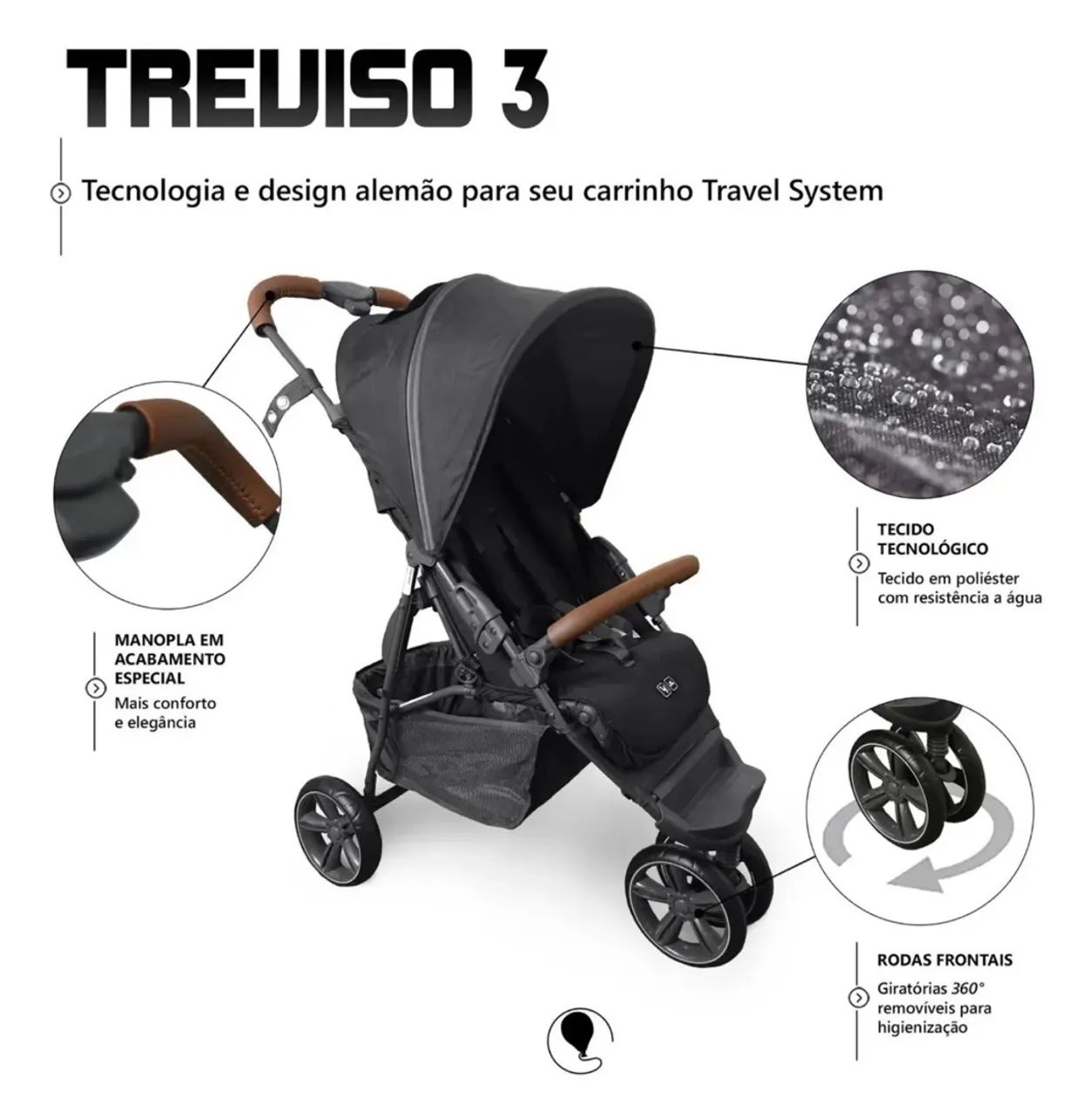 Carrinho de bebê ABC Design, modelo Treviso 3 - Foto 5