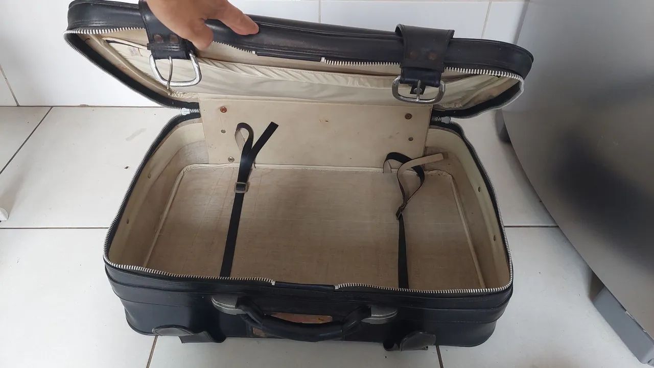 Mala de viagem couro retrô - Oportunidade! - Foto 4