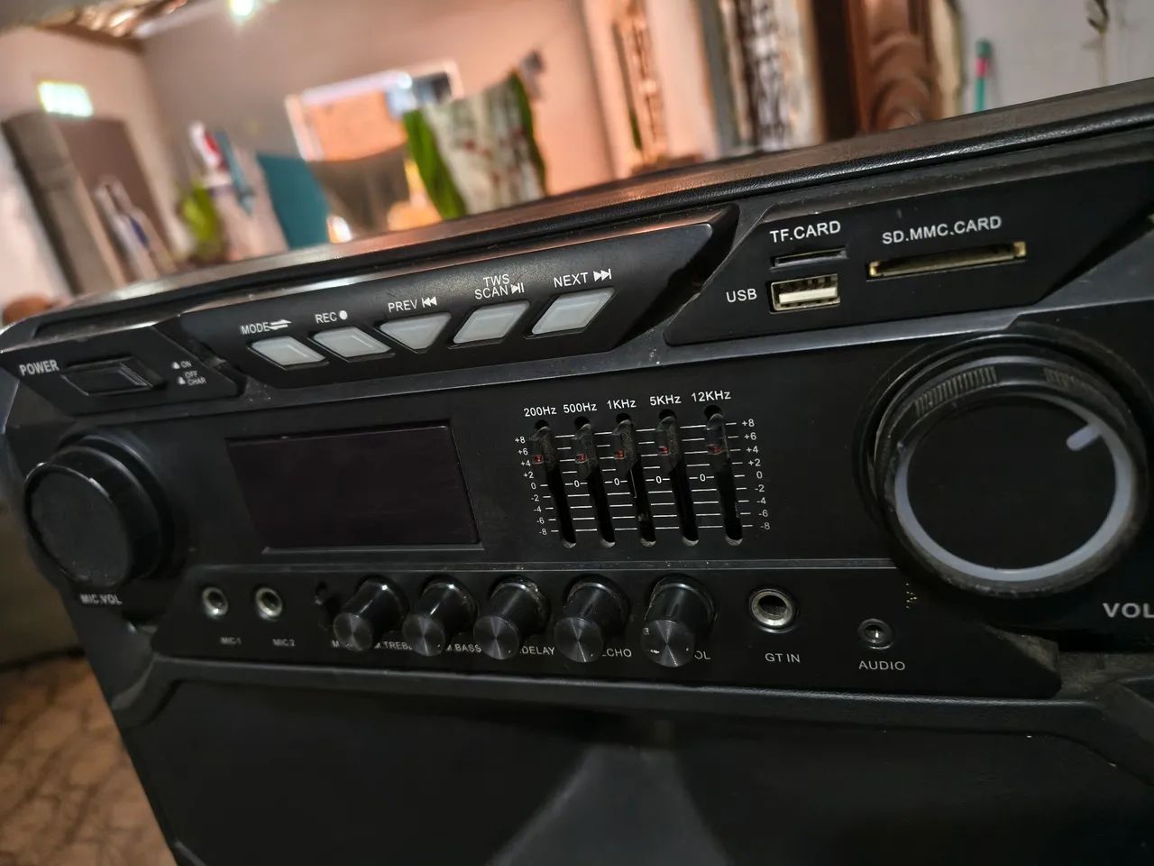 Caixa som USB 1.000 w bateria microfone top