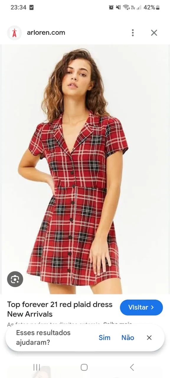 Vestido xadrez Forever 21 P - Foto 2