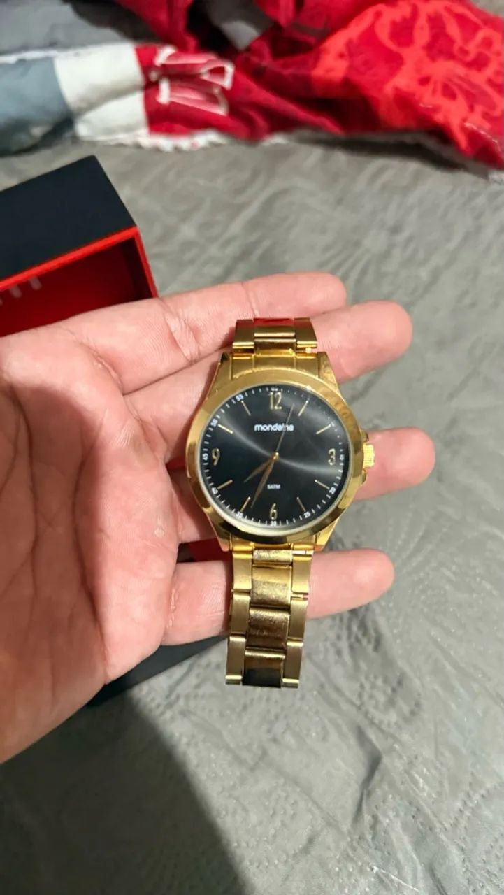 Relógio Mondaime Dourado - Foto 2
