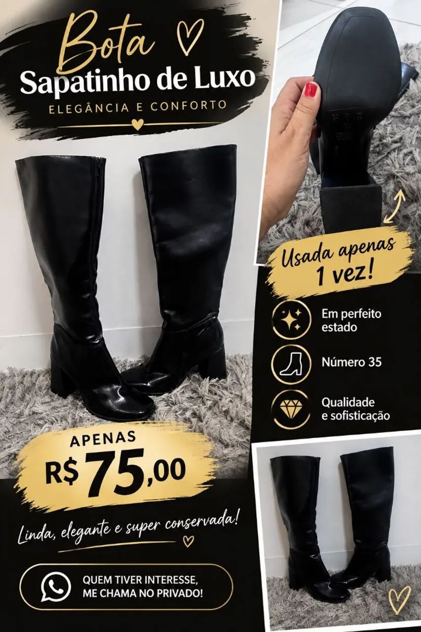 Bota sapatinho de luxo 